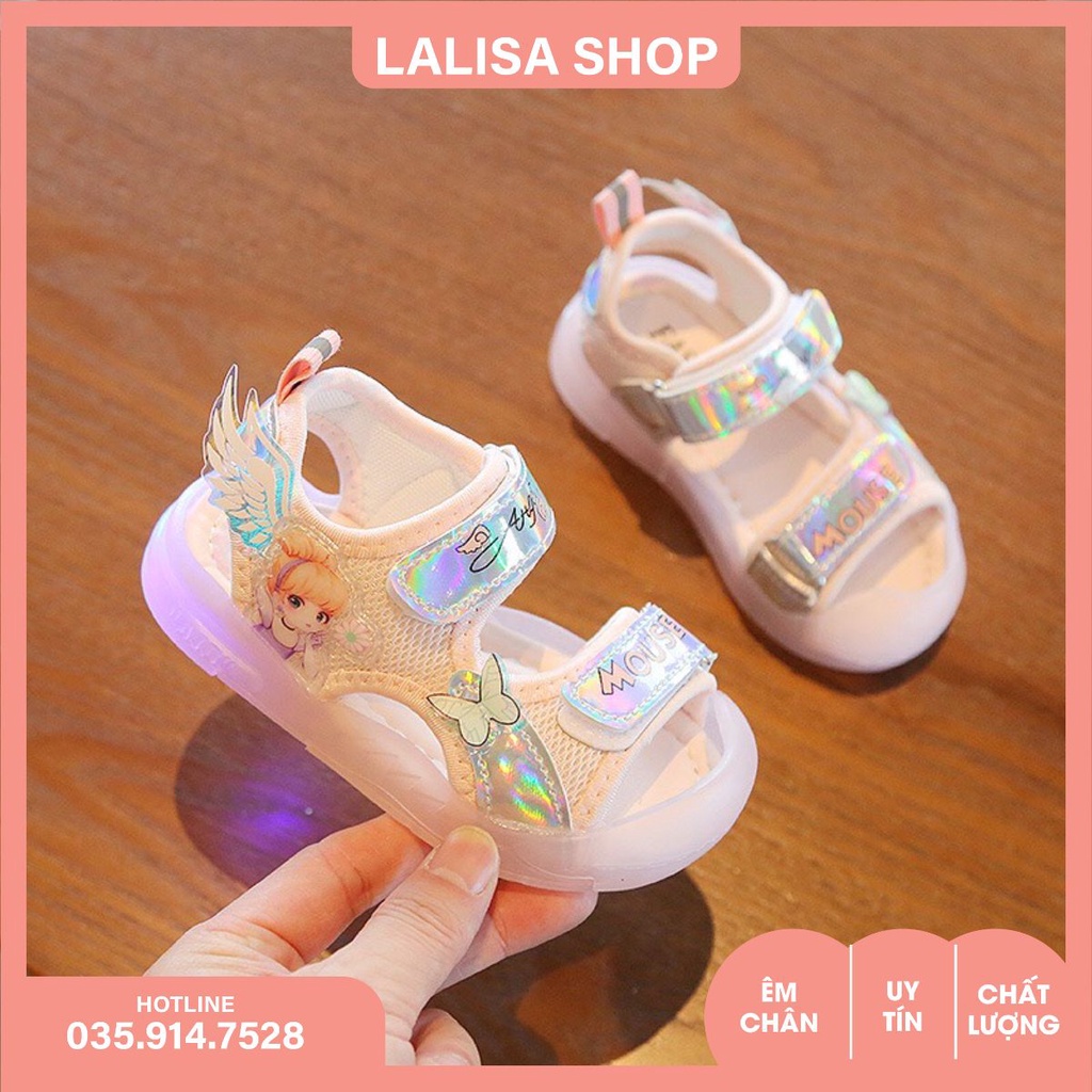 Sandal Elsa Đế Phát Sáng Dép Công Chúa Cho Bé Gái 1 đến 3 tuổi