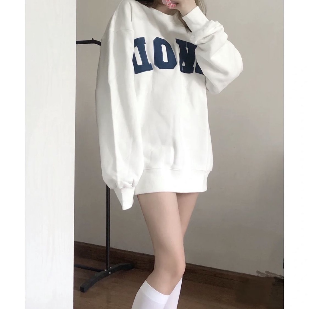 Áo nỉ tay dài thời trang thu đông Hàn Quốc mới 2021