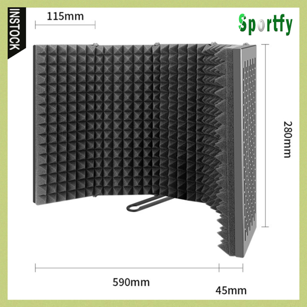 Sportfy Foldable Durable Studio Recording Condenser Microphone Isolation Shield