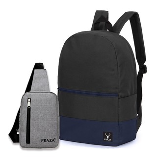 Combo Túi Đeo Ipad DC095 (Xám) + Balo Campus Praza BL156