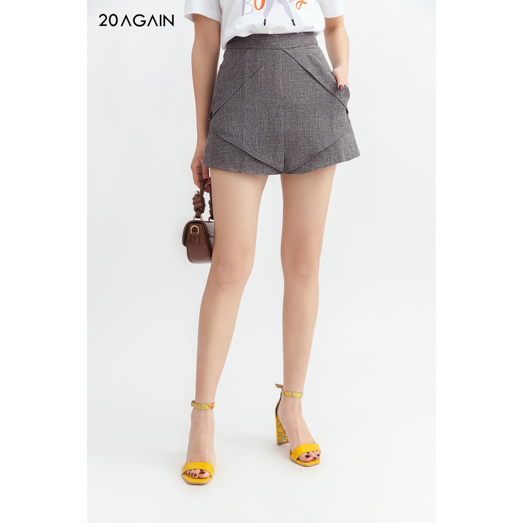 [Mã WABRAG99 giảm 10% đơn 99K] Quần short vải giả váy tà rời 20AGAIN thiết kế mới mẻ cá tính năng động SVA1143 | BigBuy360 - bigbuy360.vn