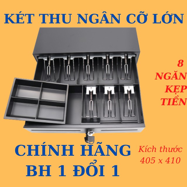 [Nhập mã THIE9 GIẢM 9%] Ngăn kéo đựng tiền Roco 407, Két đựng tiền thu ngân, hộc đựng tiền kết nối máy in K80 và K58