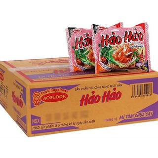 [Nhiều Loại] Mì Ăn Liền HẢO HẢO Vị Tôm Chua Cay Thùng 30 Gói ×75g