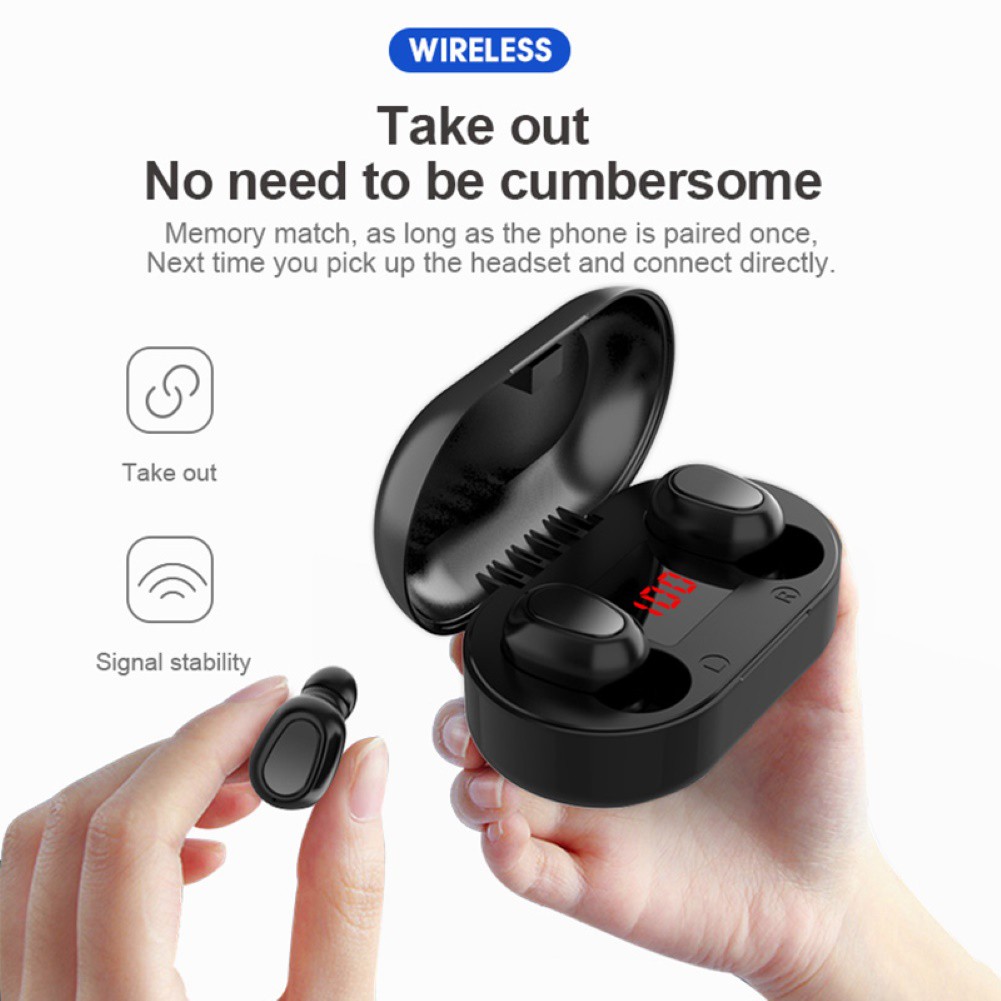 Tai Nghe Không Dây Hel + L22 Tws Bluetooth 5.0 Màn Hình Led Kỹ Thuật Số