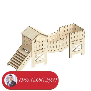 Biệt thự cầu thang gỗ cho chuột Hamster