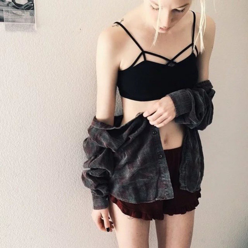 Áo lửng phối dây đan chéo gợi cảm cho nữ