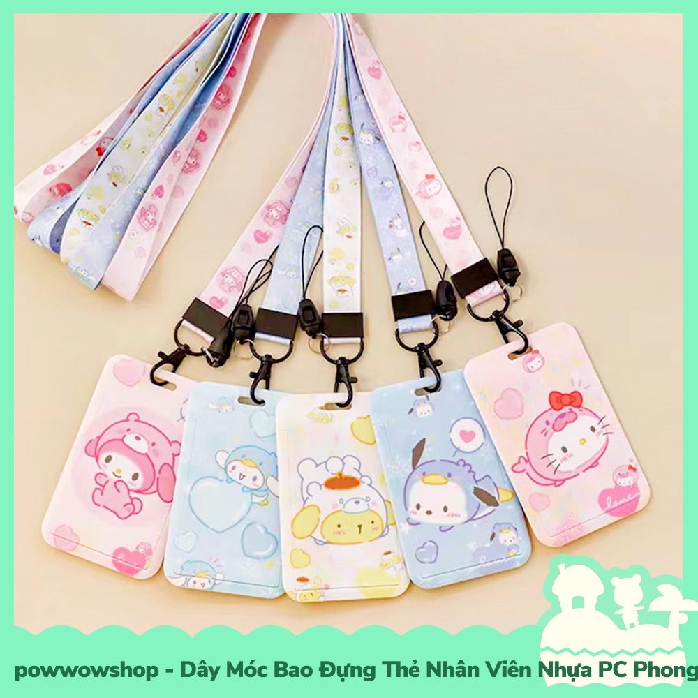 [Sẵn VN - Hỏa Tốc] Dây Móc Bao Đựng Thẻ Nhân Viên Nhựa PC Mẫu Sanrio Family Cosplay Đáng Yêu