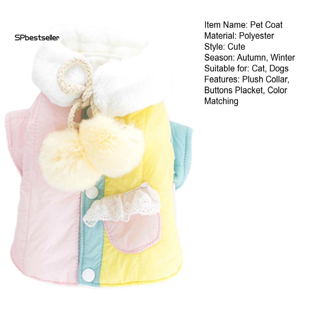 Áo Khoác Phao Mùa Đông Cài Nút Cho Thú Cưng