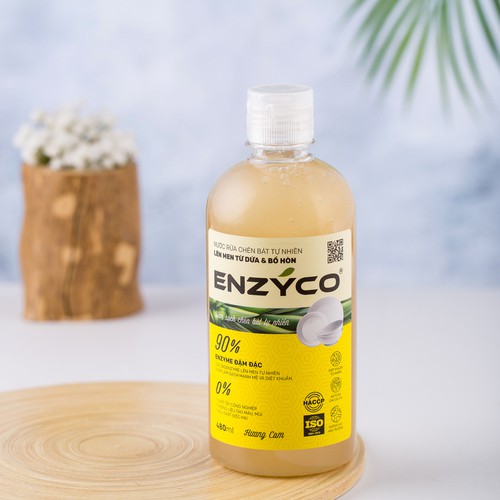 Combo 2 Chai Nước Rửa Chén Sinh Học ENZYCO Lên Men Tự Nhiên Không Gây Khô Tay 480ML 식기 세정제 Dishwashing liquid