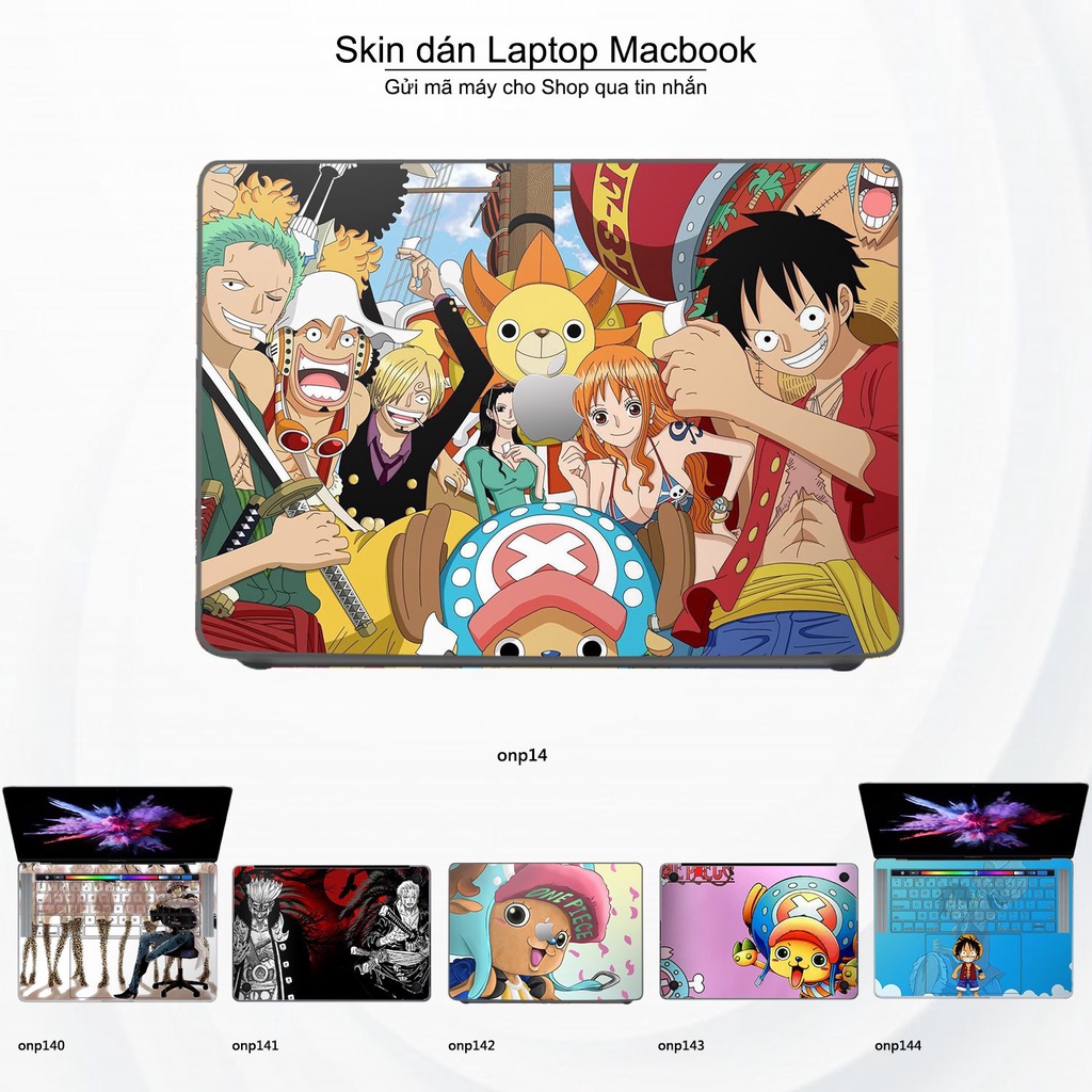 Skin dán Macbook mẫu One Piece (đã cắt sẵn, inbox mã máy cho shop)