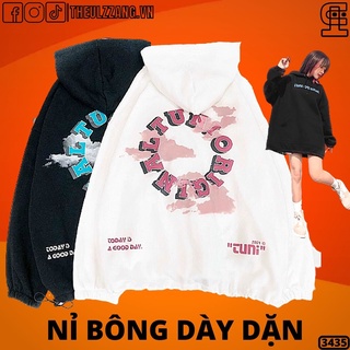Áo Khoác Nỉ Bông Form Rộng Hàng QC Dày Dặn Đôi Nam Nữ Áo Khoác Thun Nữ Jackets Nỉ Ngoại in Mây TUNI - AK3435