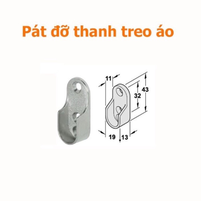 Tai đỡ suốt áo - pát treo thanh suốt tủ áo - 1 chiếc