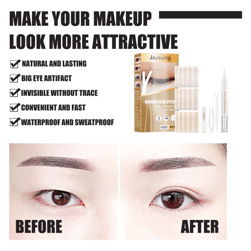 Whi Bộ Miếng Dán Kích Mí Vô Hình Cho Saggy Hood Droopy Uneven Mon