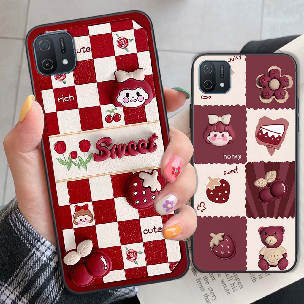 Ốp Oppo A16k in hình trái tim, caro kẹo ngọt đầy cá tính siêu đẹp siêu chất