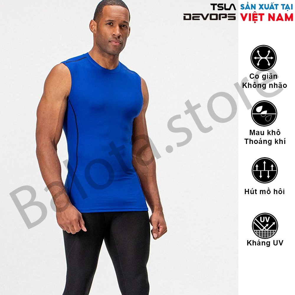 Áo ba lỗ thể thao nam gym Devops form ôm body chất thun co giãn chơi bóng đá bóng rổ bơi Workout Tanktop