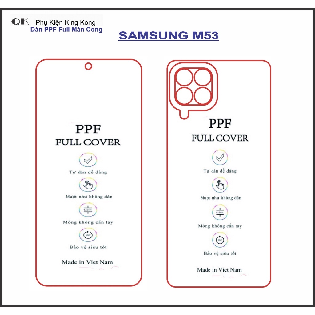 Dán PPF Bảo vệ màn hình SAMSUNG  M51 – M52 – M53 Full màn mặt trước – sau