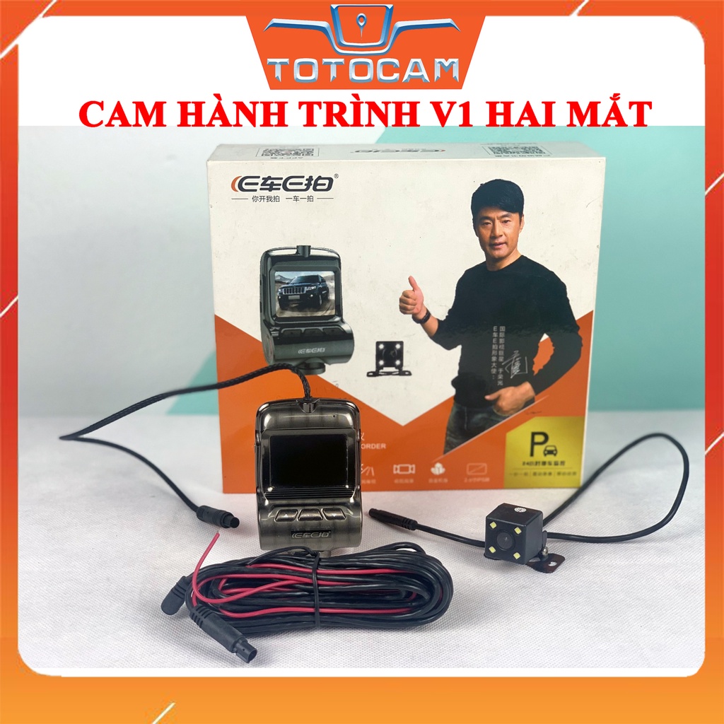 [Thanh Lý Giá Sốc] Camera Hành Trình V1 Ghi Hình Trước Sau 2 Mắt Wifi Gps ADAS Kèm Camera Lùi