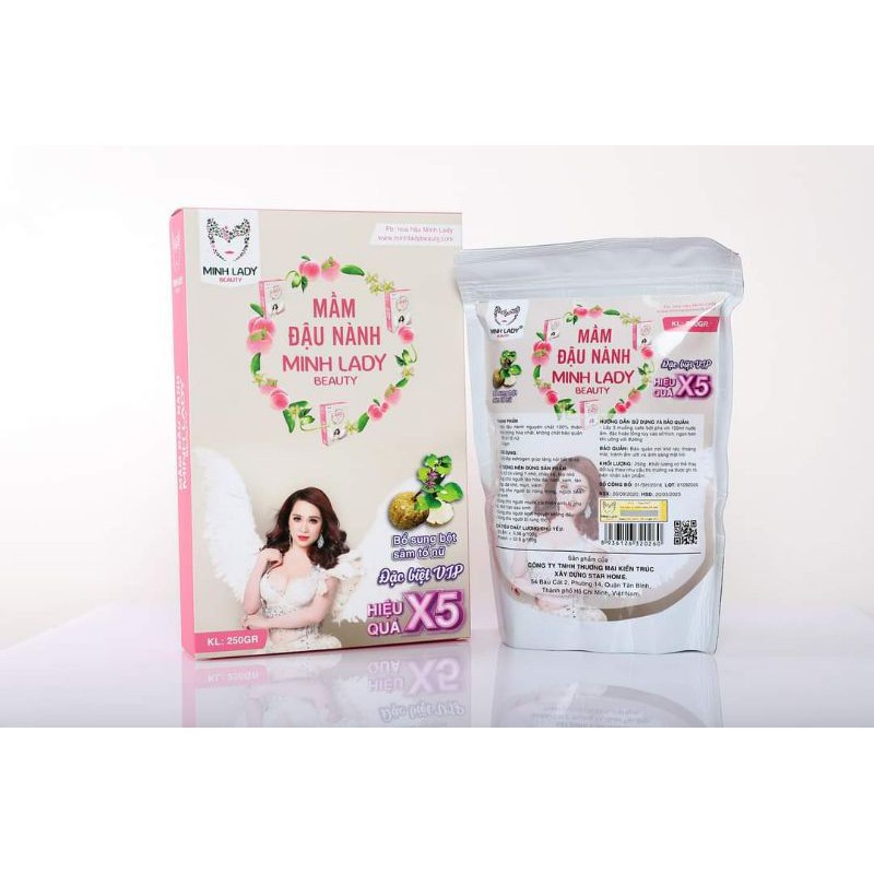 {Chính hãng-Mua 1 Tặng 2-Date mới}_Mầm Đậu Nành Tăng V1 Minh Lady thêm sâm tố nữ và colagen_Tặng chì kẻ mắt chun buộctóc