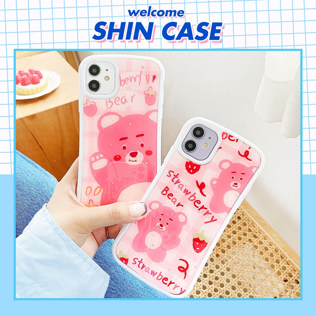 Ốp lưng iphone Gấu Berry V2 viền cong 5/5s/6/6plus/6s/6splus/7/7plus/8/8plus/x/xr/xs/11/12/pro/max/plus/promax | BigBuy360 - bigbuy360.vn