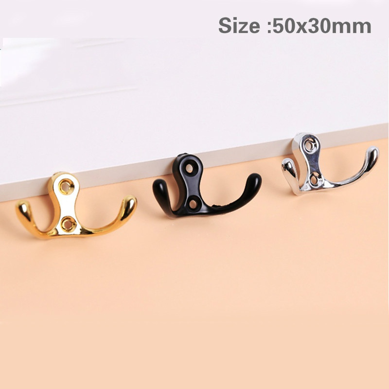 Bộ 2 móc treo đồ gắn tường bằng hợp kim đồng tiện lợi cho nhà bếp / phòng tắm