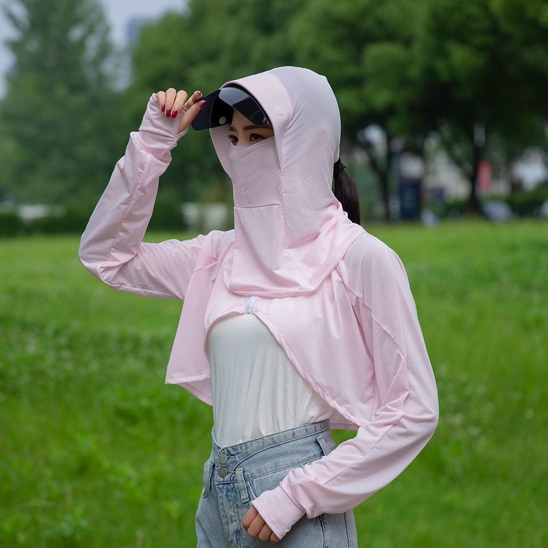 Áo Choàng Lụa Lạnh Mỏng Tay Dài Che Nắng Chống Tia Uv Dành Cho Nữ Đi Xe Đạp Vào Mùa Hè