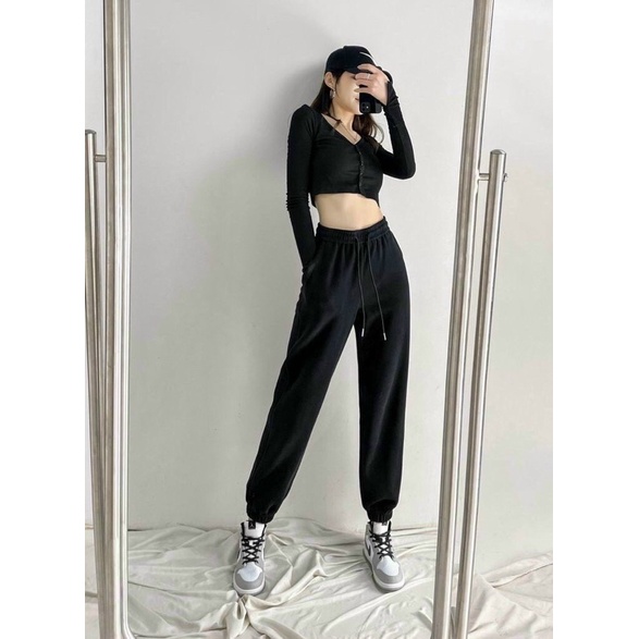 Quần bomber bo gấu len tăm hai màu đủ size S M L XL huyen hip