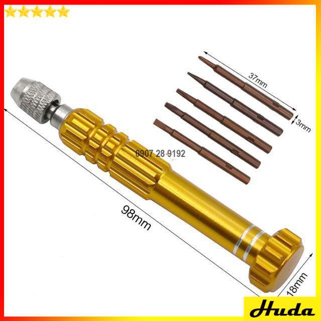BỘ TUA VÍT 5 ĐẦU SIÊU CỨNG SỮA CHỮA ĐIỆN THOẠI Iphone, Ipad, Samsung  -  đồ làm mộc