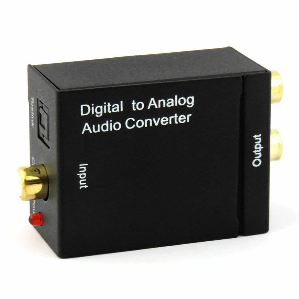 Universal Optical Coax Digital Toslink To Analog Audio RCA L/R Adapter