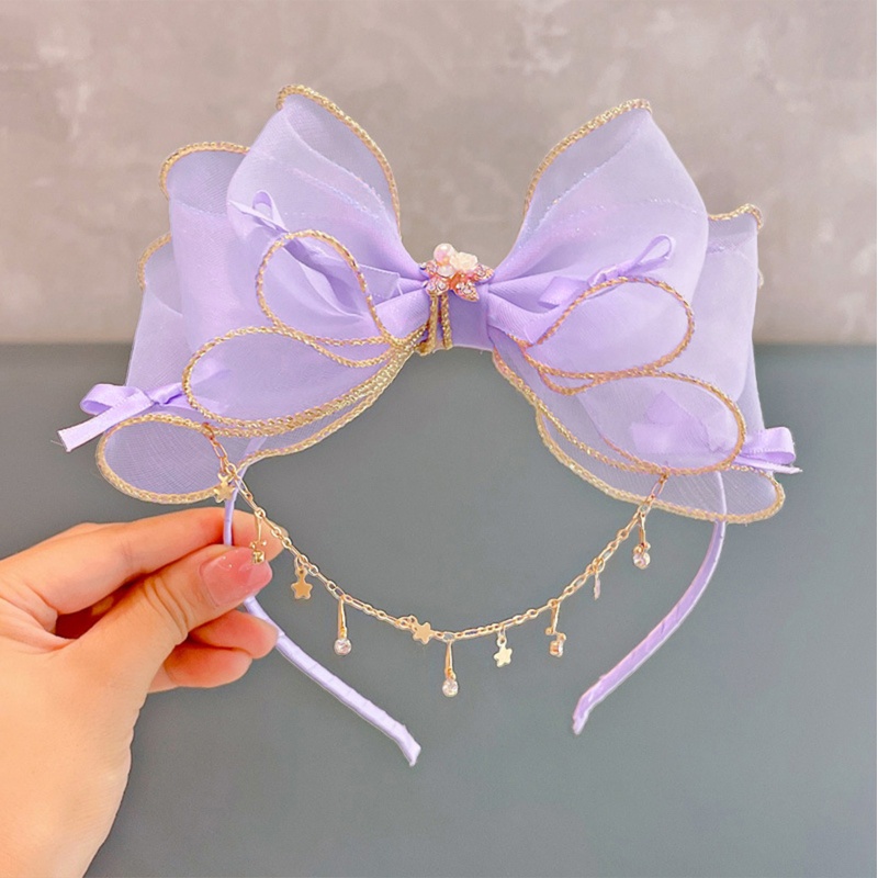 Kẹp Tóc Hình Nơ Lớn Bằng Vải Organza Phong Cách Lolita