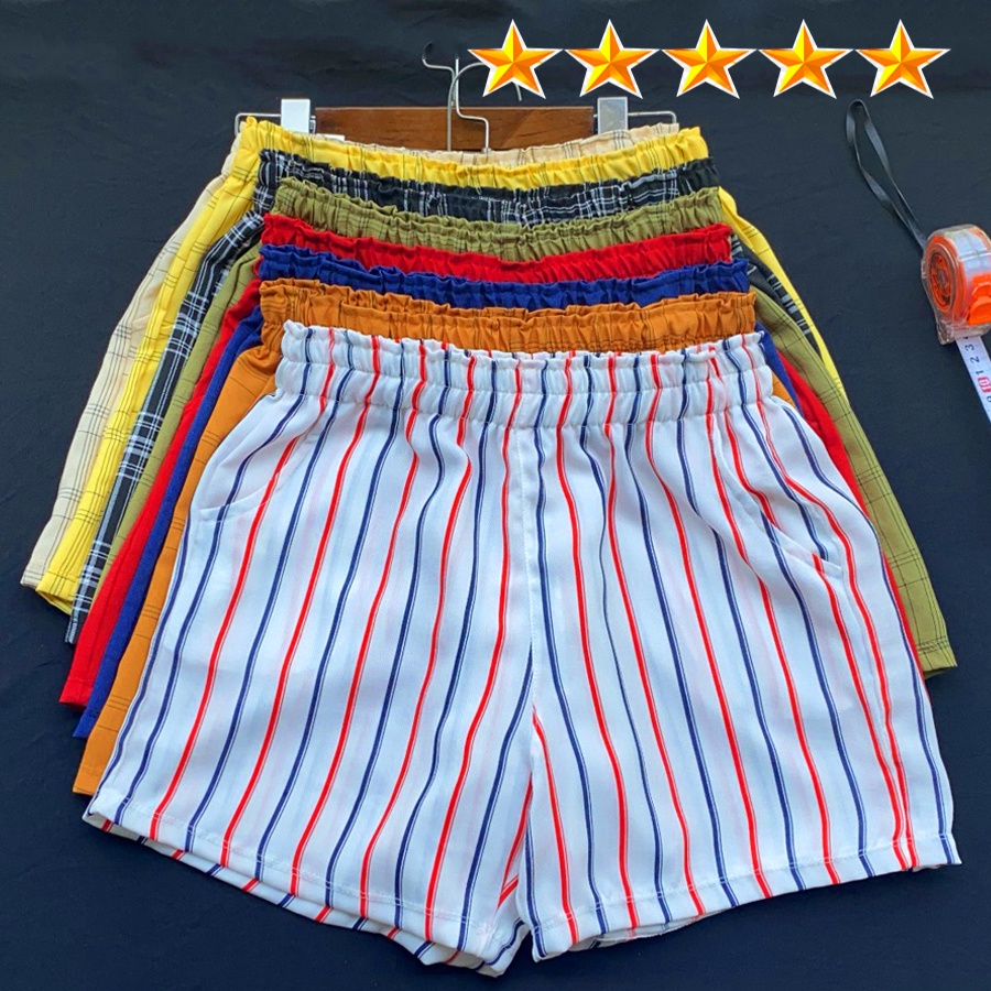 Quần Short Nữ Kẻ Sọc Unisex - Kiểu Quần Đùi Nữ Mặc Nhà hay mặc đi chơi đều đẹp mê ly