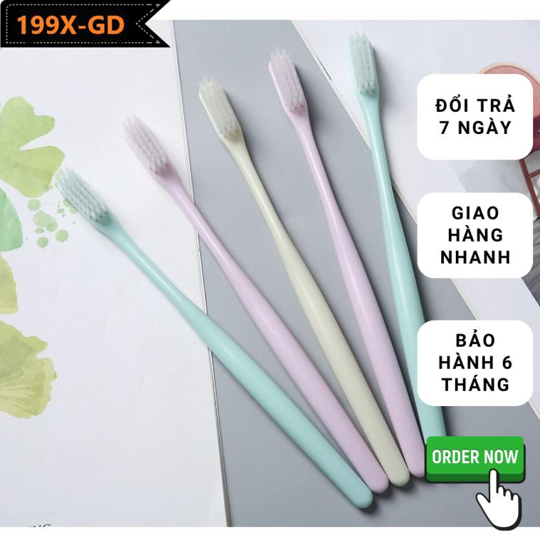 Combo 10 bàn chải đánh răng Nhật Bản, đầu bàn chải tròn bọc đệm cao su 8612 AQ