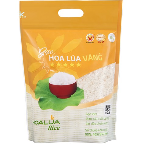 Gạo Hoa Lúa Vàng - Túi 5kgs - Không Chất Bảo Quản, Thơm Nhẹ, Ngon Cơm.