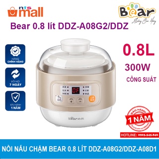 Nồi nấu chậm bear 0.8 lít ddz-a08g2/ddz-a08d1- hàng chính hãng - bảo hành 18 tháng