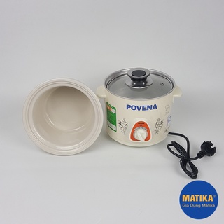 Nồi kho cá 🎯POVENA🎯 nồi hầm đa năng chính hãng thiết kế đẹp mắt dung tích 1,5L chức năng hầm cực đỉnh PVN-15