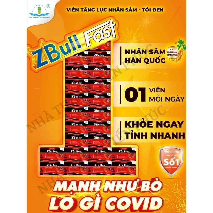 Viên Tăng Lực Nhân Sâm Tỏi Đen ZBULL Fast  Hộp 60 viên