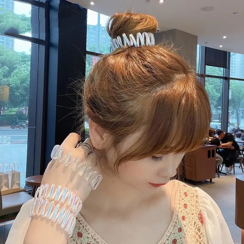 Dây thun cột tóc liền mạch viền rộng kiểu tiên cá và dây điện thoại thời trang Hàn Quốc cho nữ