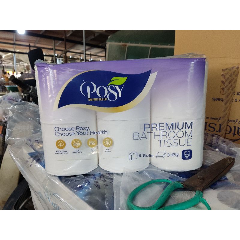 GIẤY VỆ SINH POSY 6 CUỘN CÓ LÕI 3 LỚP