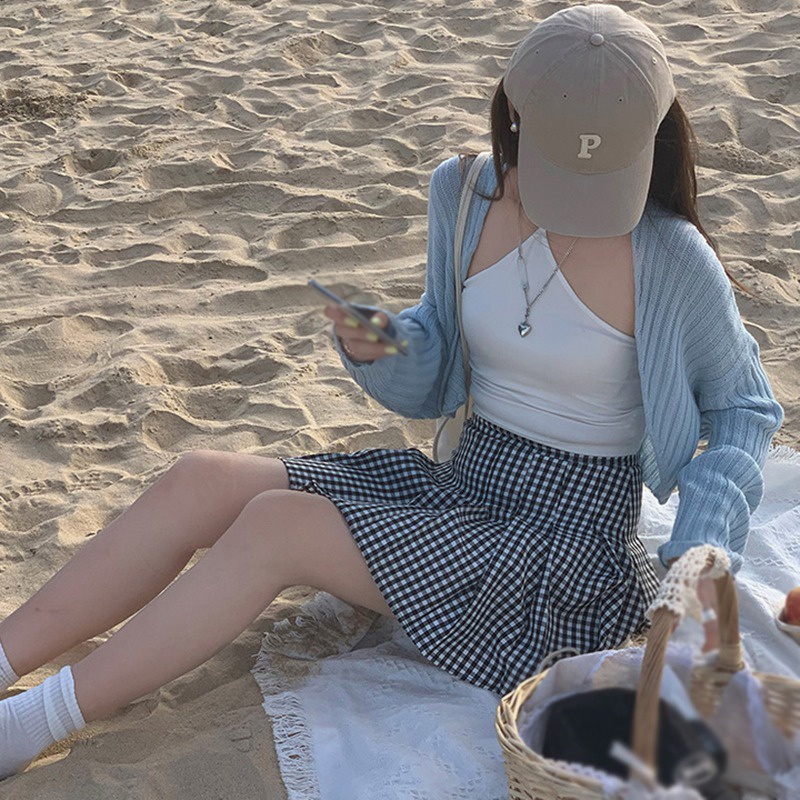 Áo Cardigan Dệt Kim Màu Trơn Thời Trang Hàn Quốc Cho Nữ