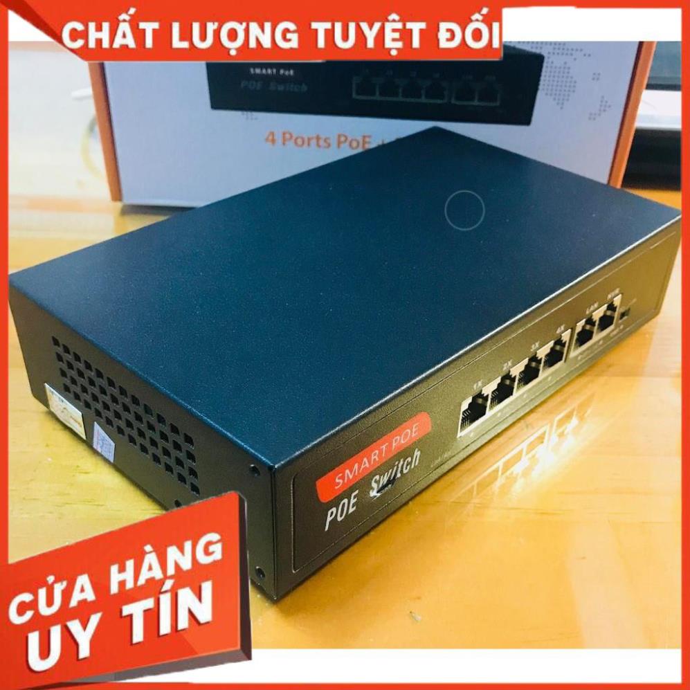 Bộ Chia POE Smart Switch  + 2 Cổng  Up Link 48V Cho Camera IP, Thiết Bị Mạng Hikvison dahua tplink