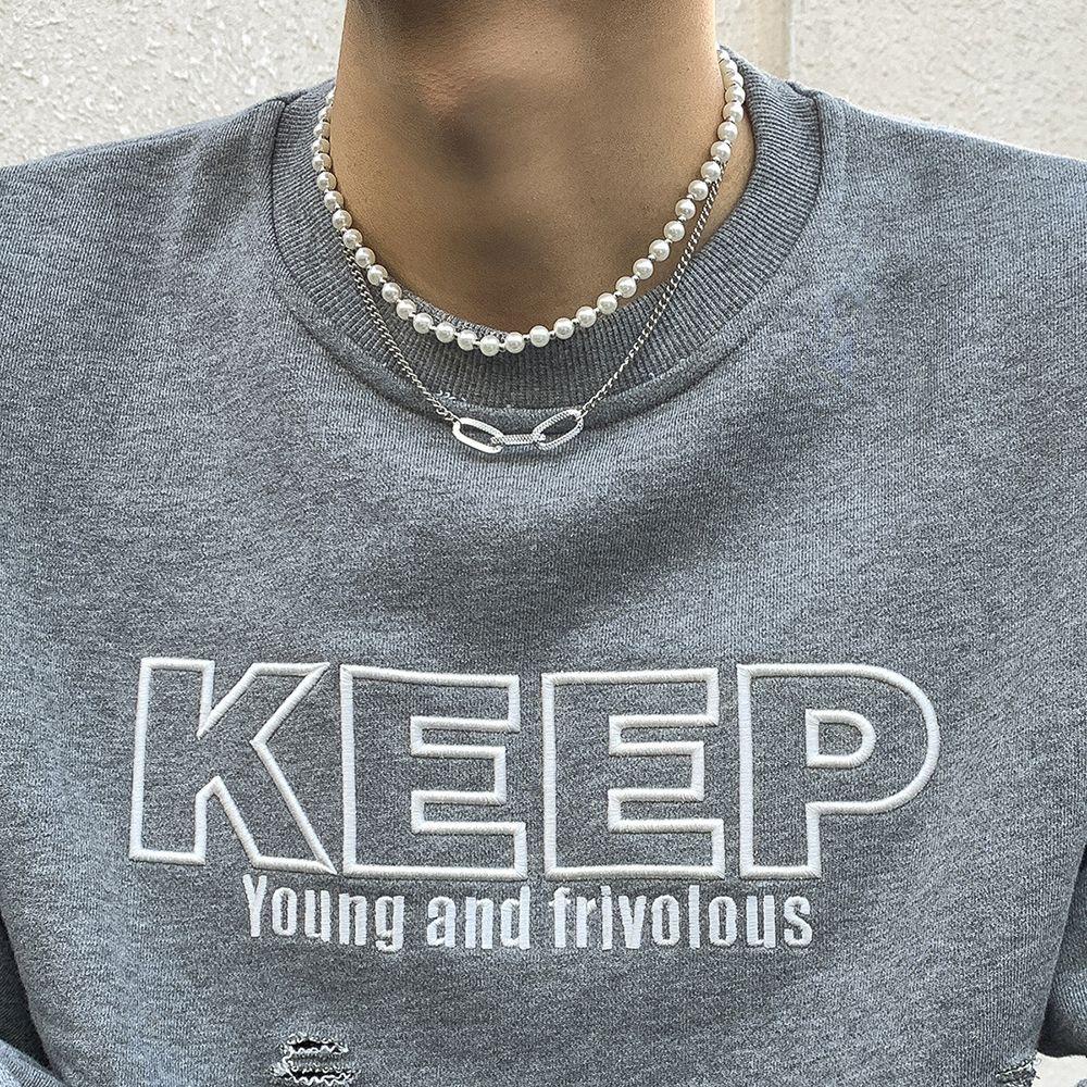 BERNARDO Vòng Cổ Choker Hai Lớp Bằng Kim Loại Đơn Giản Thanh Lịch Có Thể Điều Chỉnh Phong Cách Hàn Quốc