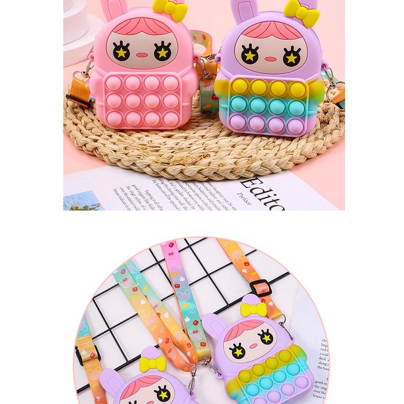 Túi Pop It Thời Trang Cho Bé Gái Giá Rẻ Đeo Chéo Giảm Căng Thẳng Bóp Bong Bóng Hình Thỏ Xinh Dễ Thương - BỐ KHỦNG LONG