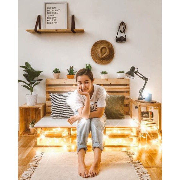 Sofa Pallet Có Thành Dựa Lưng - Phù hợp với mọi không gian - Gỗ thông mới