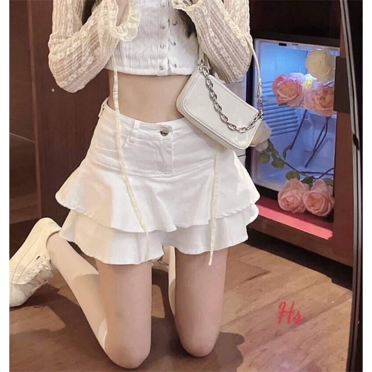 Chân Váy Kaki 2 Tầng Xoè Siêu Xinh