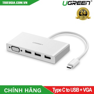 Cáp chuyển usb type c to vga, hub usb 3.0 ugreen 40375 cao cấp