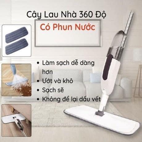 Chổi lau nhà phun sương thông minh đầu xoay 360 tiện ích hàng vip