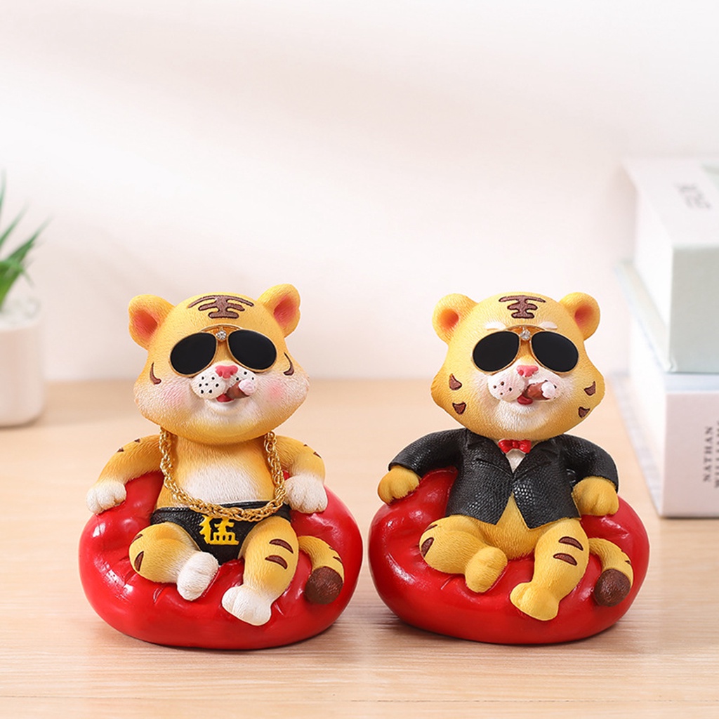 Pu Đồ trang trí Tượng Hổ Bằng Nhựa Dùng Để Trang Trí Xe Hơi / Nhà Cửa