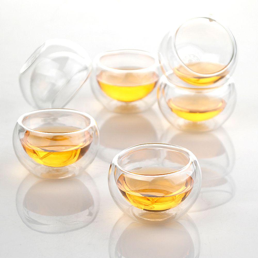 Cốc Thủy Tinh Uống Bia / Nước Ép Hai Lớp Cách Nhiệt Kiểu Trung Hoa 50ml