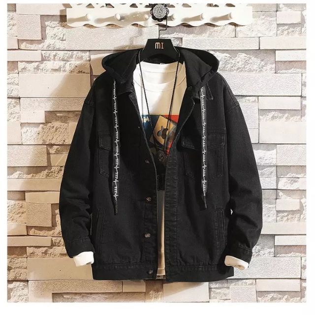 Áo khoác jeans bò thời trang UniSex Nam nữ nón thêu