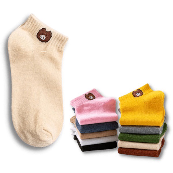 Tất vớ nữ hình gấu - Combo 10 đôi Hook Streetwear