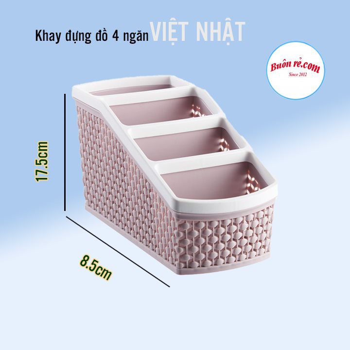 Khay nhựa tiện ích 4 ngăn Việt Nhật (5696), khay 4 ngăn để bàn đựng bút, đồ dùng đa năng hàng Cao Cấp Bền Đẹp -br 01228